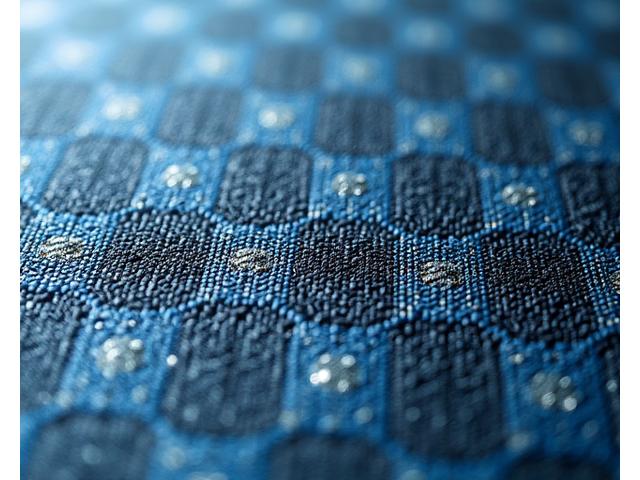 デジタルデザインが施され、最新の技術で織られた革新的なテキスタイルのクローズアップ